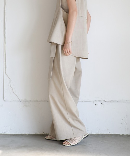 select MOCA Et(セレクトモカエト)の「【Et】Wrap Belt Wide Pants(スラックス・レディース・ライトブラウン/ブラック/ベージュ・LARGE/MEDIUM)」の9枚目の写真