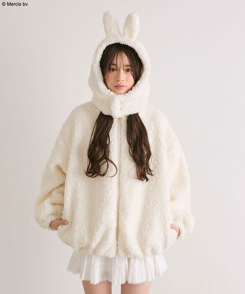 Miffy（ ミッフィー）の「miffyボアブルゾン（ブルゾン・レディース・ブラウン/オフホワイト・FREE）」の3枚目の写真