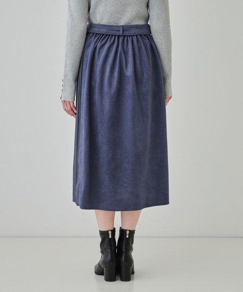 DRESKIP（ドレスキップ）の「【S-LL】共布ベルト付き サイドプリーツ切り替えスカート（スカート・レディース・チャコールグレー/ナチュラル/ブルー・01/02/03/04）」の18枚目の写真