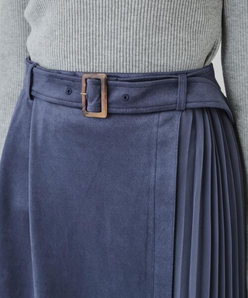 DRESKIP（ドレスキップ）の「【S-LL】共布ベルト付き サイドプリーツ切り替えスカート（スカート・レディース・チャコールグレー/ナチュラル/ブルー・01/02/03/04）」の19枚目の写真