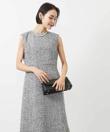 MICHEL KLEIN（ミッシェル・クラン）の「［セットアップ対応/洗える］ノースリーブツイードワンピース（ワンピース）」