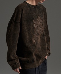 cussil（クシル）の「【cussil/クシル】ピグメントスノーウォッシュ加工フラワー刺繍スウェット（スウェット）」