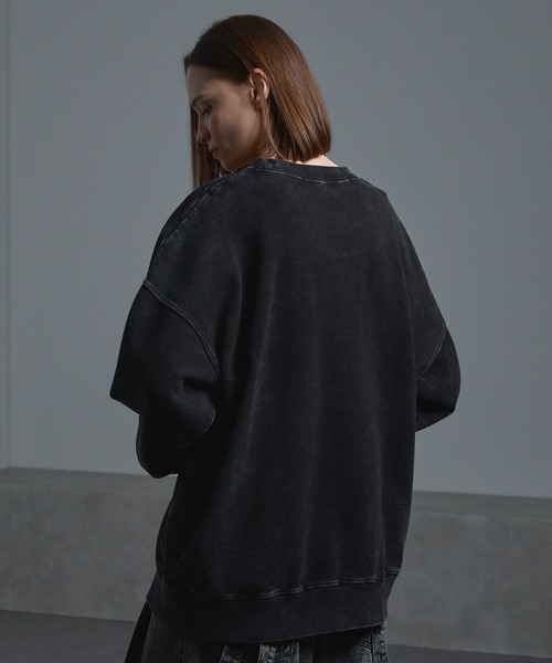 cussil(クシル)の「【cussil/クシル】ピグメントスノーウォッシュ加工フラワー刺繍スウェット(スウェット・メンズ・グレー/ブラック/ブラウン/スモークグレー・L/M/S/XS)」の14枚目の写真