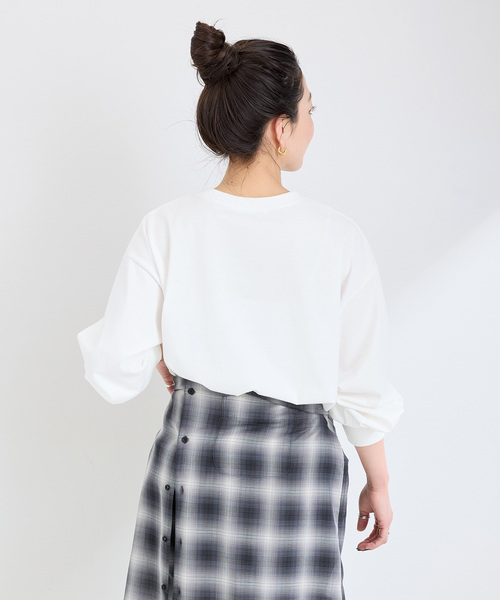 B.C STOCK(ベーセーストック)の「フロッキープリントロンTEE(Tシャツ/カットソー・レディース・ブラック/ホワイト・FREE)」の8枚目の写真