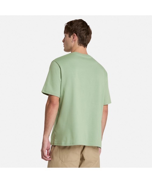 【Timberland】半袖 スリム Tシャツ グリーン / 送料無料 Timberland tシャツ メンズ 半袖 ブーツ ロゴ Tシャツ