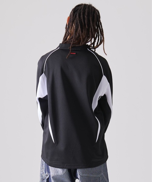 FUBU（ フブ）の「FUBU フブ ブランド ロゴ 刺繍 ワッペン Vネック 長袖 レーシングシャツ ゲームシャツ（Tシャツ/カットソー・メンズ・ホワイト/ブラック・M/L/XL/XXL）」の12枚目の写真