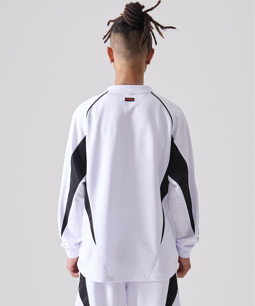 FUBU（ フブ）の「FUBU フブ ブランド ロゴ 刺繍 ワッペン Vネック 長袖 レーシングシャツ ゲームシャツ（Tシャツ/カットソー・メンズ・ホワイト/ブラック・M/L/XL/XXL）」の7枚目の写真