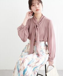 osonoとろみサテンボータイブラウス
