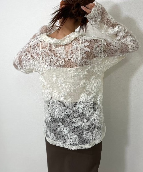 gossara（ゴサラ）の「接結レースえり付きBL（シャツ/ブラウス・レディース・アイボリー/ブラック・FREE）」の14枚目の写真