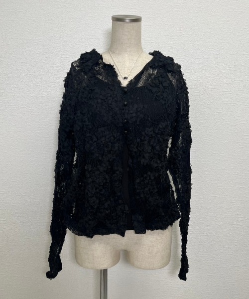 gossara（ゴサラ）の「接結レースえり付きBL（シャツ/ブラウス・レディース・アイボリー/ブラック・FREE）」の16枚目の写真