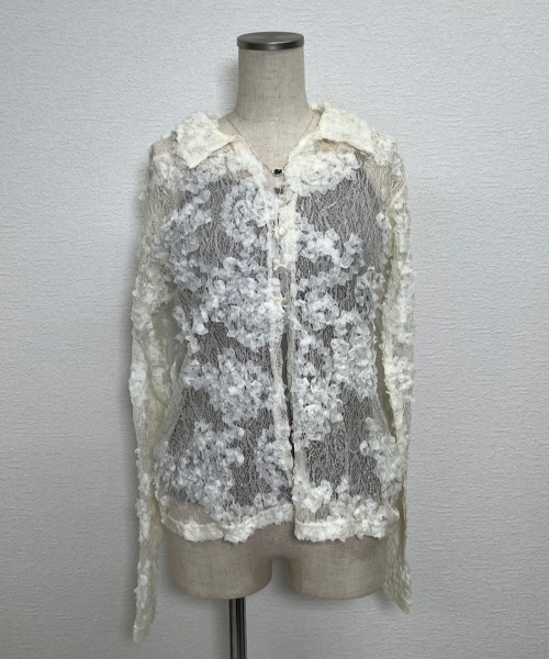 gossara（ゴサラ）の「接結レースえり付きBL（シャツ/ブラウス・レディース・アイボリー/ブラック・FREE）」の17枚目の写真