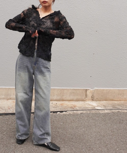 gossara（ゴサラ）の「接結レースえり付きBL（シャツ/ブラウス・レディース・アイボリー/ブラック・FREE）」の11枚目の写真