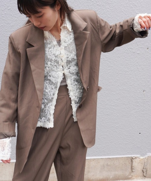 gossara（ゴサラ）の「接結レースえり付きBL（シャツ/ブラウス・レディース・アイボリー/ブラック・FREE）」の7枚目の写真