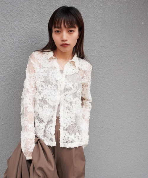 gossara（ゴサラ）の「接結レースえり付きBL（シャツ/ブラウス・レディース・アイボリー/ブラック・FREE）」の19枚目の写真