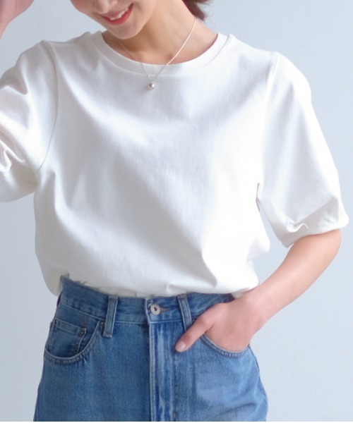 aquagarage(アクアガレージ)の「ボリューム袖カットソー(Tシャツ/カットソー・レディース・チャコール/グリーン/ブラック/オフホワイト・M)」の11枚目の写真