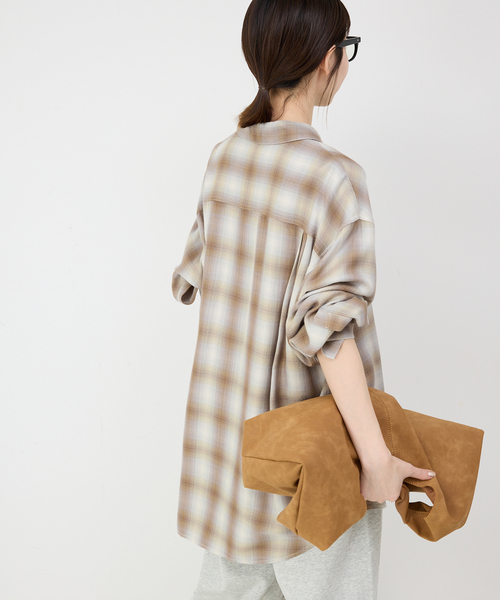SLOBE IENA（スローブイエナ）の「ドレープチェックルーズシャツ