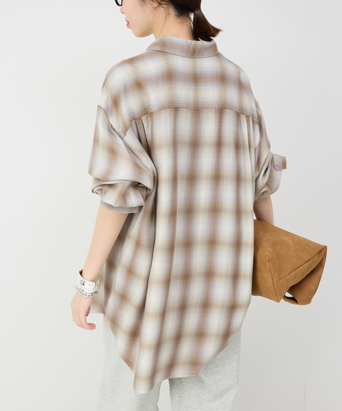 SLOBE IENA（スローブイエナ）の「ドレープチェックルーズシャツ 