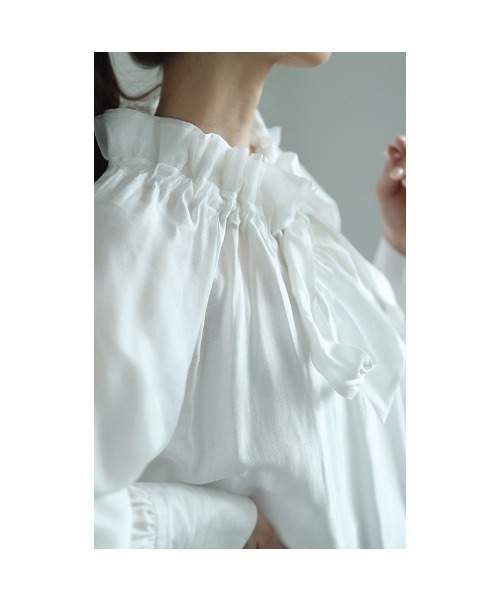 Sawa a la mode（サワアラモード）の「フリル襟ボウタイギャザーブラウス（シャツ/ブラウス・レディース・ネイビー/ホワイト/ライトグリーン・FREE）」の20枚目の写真