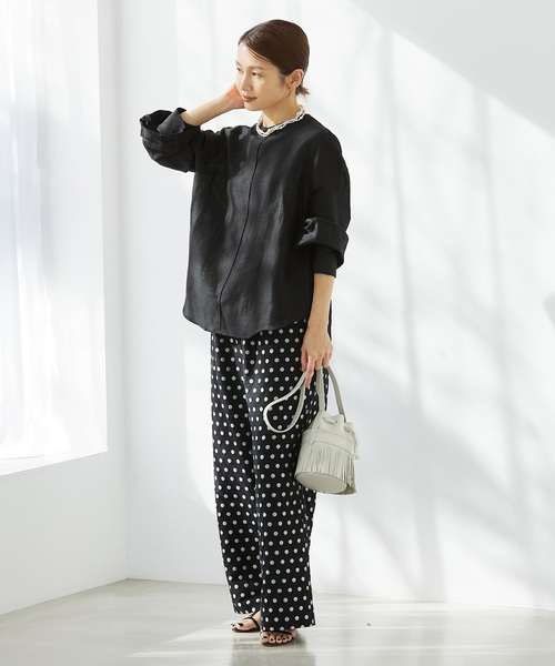 IENA 追加 ラミー　リヨセル　ノーカラー　ブラウス イエナ ラミーリヨセルノーカラーブラウス（シャツ／ブラウス）｜IENA