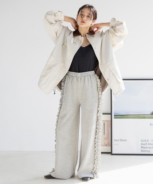 RAGEBLUE（レイジブルー）の「サイドフリル/ラメスウェットワイドパンツ（スウェットパンツ・レディース・ブラック/グレー・FREE）」の8枚目の写真