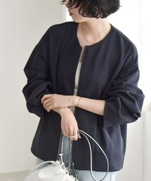 quaranciel:〈洗濯機可能〉ダンボール コクーン ダブルジップ ブルゾン