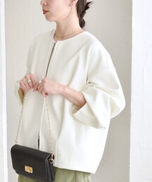 quaranciel:〈洗濯機可能〉ダンボール コクーン ダブルジップ ブルゾン