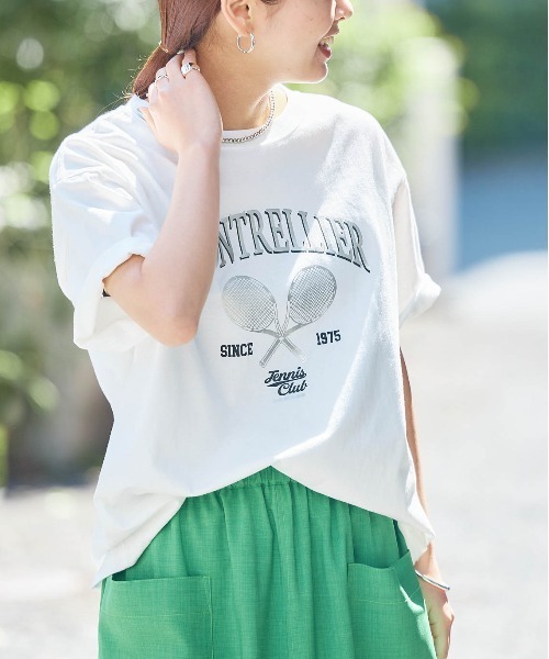 専用ENFOLDミラノリブケープTシャツミントホワイト﻿★エンフォルドマチャット NAPE SHIRT（300IA230－2151） | ENFOLD (Women
