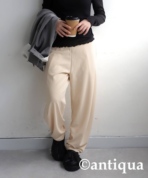 antiqua（アンティカ）の「テーパードパンツ（その他パンツ・キッズ・レッド/ライム/ダークグリーン/ブラウン系その他/ブラック/アイボリー・160/150/140）」の8枚目の写真