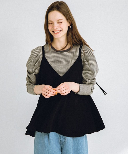 URBAN RESEARCH Sonny Label(アーバンリサーチサニーレーベル)の「フレアキャミビスチェ(キャミソール・レディース・ブラック/イエロー系その他・FREE)」の4枚目の写真