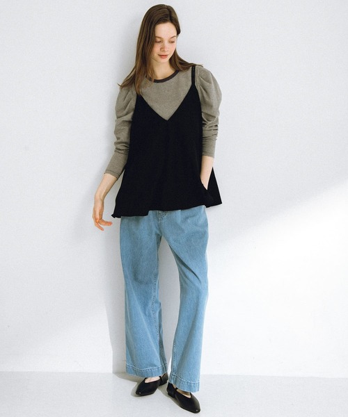 URBAN RESEARCH Sonny Label(アーバンリサーチサニーレーベル)の「フレアキャミビスチェ(キャミソール・レディース・ブラック/イエロー系その他・FREE)」の7枚目の写真