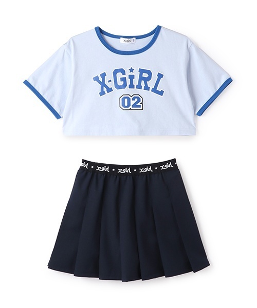 X-girl Stages(エックスガールステージス)の「ショート丈半袖T&プリーツスカートセット(セットアップ・キッズ・ブラック/ライトブルー/ピンク・110cm/100cm/80cm/120cm/90cm/140cm/130cm)」の7枚目の写真