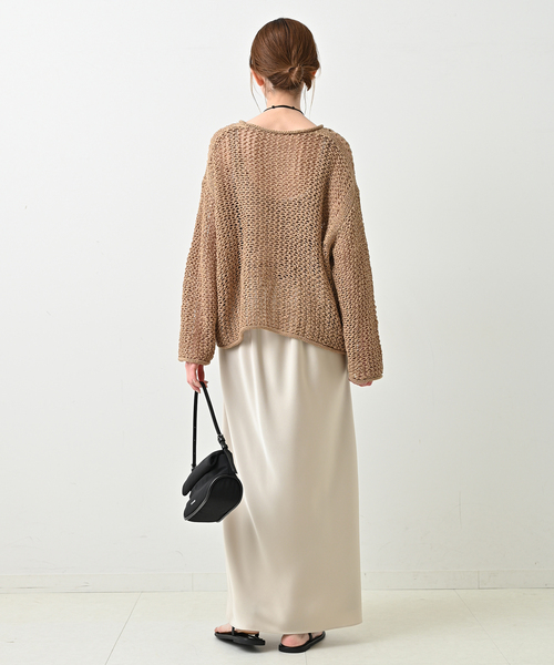 SLOBE IENA（スローブイエナ）の「LOGAN/ローガン SLOBE別注 メッシュプルオーバー LG-25SS09（ニット/セーター・レディース・ライトグリーン/ホワイト/ベージュ・FREE）」の15枚目の写真