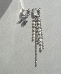 パール チェーン ロング アシンメトリー ピアス