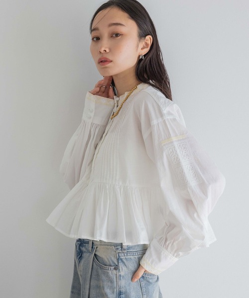 JEANASIS(ジーナシス)の「エンブロイダリーペプラムブラウス/328072(シャツ/ブラウス・レディース・ホワイト/ブラック・FREE)」の16枚目の写真