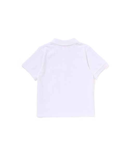 A BATHING APE（アベイシングエイプ）の「ONE POINT POLO SHIRT（ポロシャツ・キッズ・ホワイト/ネイビー・140/130/100/120/110/90）」の3枚目の写真