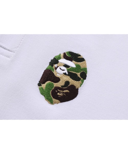 A BATHING APE（アベイシングエイプ）の「ONE POINT POLO SHIRT（ポロシャツ・キッズ・ホワイト/ネイビー・140/130/100/120/110/90）」の5枚目の写真