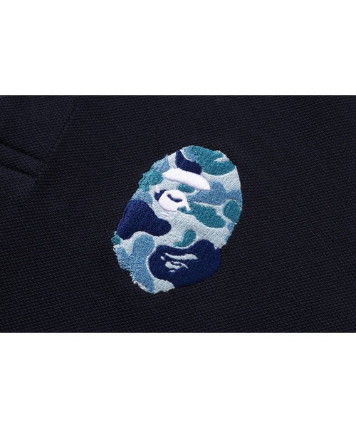 A BATHING APE（アベイシングエイプ）の「ONE POINT POLO SHIRT（ポロシャツ・キッズ・ホワイト/ネイビー・140/130/100/120/110/90）」の6枚目の写真
