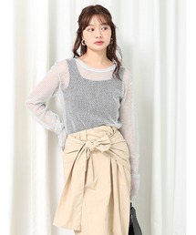 Edit Sheen（エディットシーン）の「透かし編クルーネックプルオーバー（ニット/セーター）」