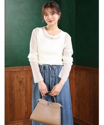 Edit Sheen（エディットシーン）の「透かし編クルーネックプルオーバー（ニット/セーター）」