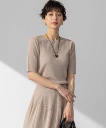 【洗える】シャイニーシアー リブ ニット