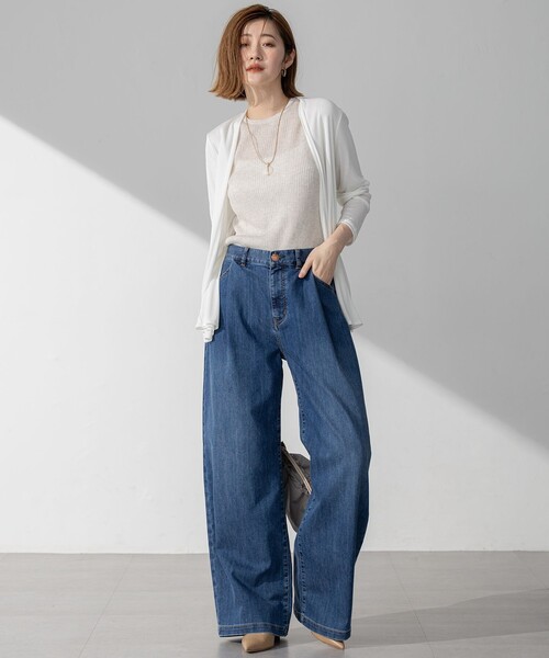 23区（ニジュウサンク）の「【洗える】シャイニーシアー リブ ニット（ニット/セーター・レディース・ブラック系/ライトグレー系/ベージュ系・38/40）」の20枚目の写真