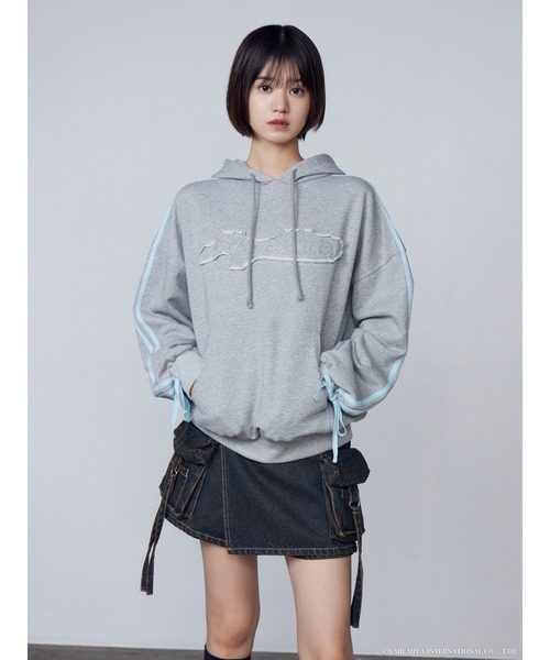 セール】【ANGEL BLUE×EMODA】CUT OFF LOGO HOODIE（パーカー