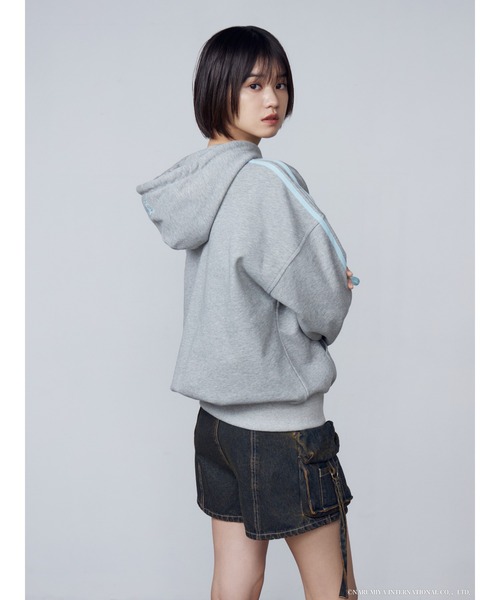 セール】【ANGEL BLUE×EMODA】CUT OFF LOGO HOODIE（パーカー