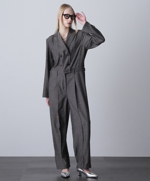 ROSE BUD（ローズバッド）の「(mici)テーラードカラージャンプスーツ（つなぎ/オールインワン・レディース・ブラック/バーガンディー・S/M）」の10枚目の写真