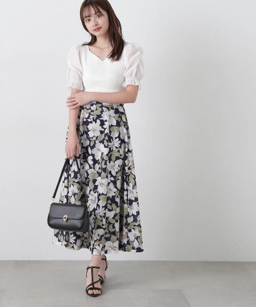 PROPORTION BODY DRESSING（プロポーションボディドレッシング）の「ニュアンスフラワースカート / 1215120400（スカート・レディース・ライトグリーン/ネイビー・MEDIUM/SMALL）」の20枚目の写真