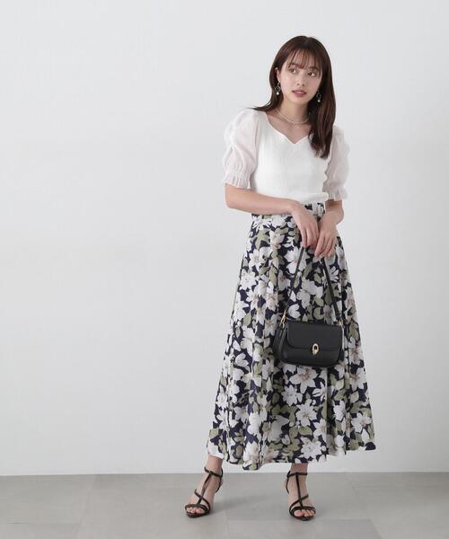 PROPORTION BODY DRESSING（プロポーションボディドレッシング）の「ニュアンスフラワースカート / 1215120400（スカート・レディース・ライトグリーン/ネイビー・MEDIUM/SMALL）」の21枚目の写真