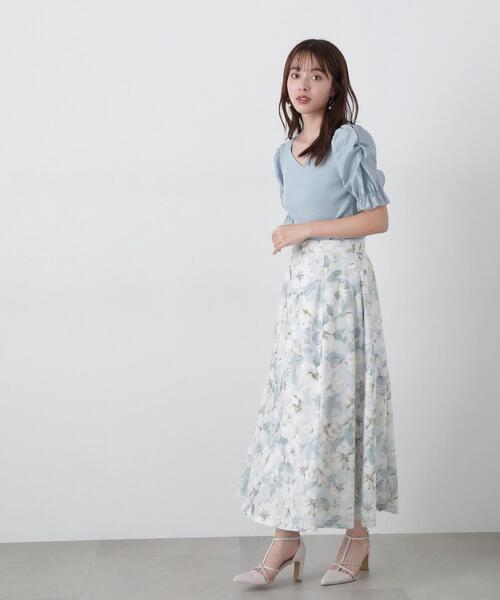 PROPORTION BODY DRESSING（プロポーションボディドレッシング）の「ニュアンスフラワースカート / 1215120400（スカート・レディース・ライトグリーン/ネイビー・MEDIUM/SMALL）」の16枚目の写真