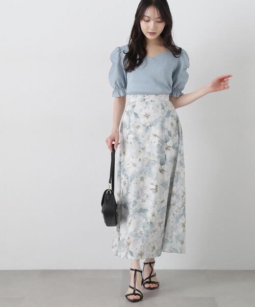 PROPORTION BODY DRESSING（プロポーションボディドレッシング）の「ニュアンスフラワースカート / 1215120400（スカート・レディース・ライトグリーン/ネイビー・MEDIUM/SMALL）」の18枚目の写真