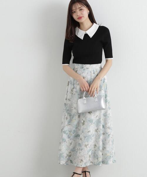 PROPORTION BODY DRESSING（プロポーションボディドレッシング）の「ニュアンスフラワースカート / 1215120400（スカート・レディース・ライトグリーン/ネイビー・MEDIUM/SMALL）」の19枚目の写真