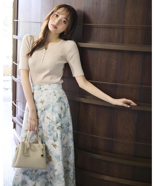 PROPORTION BODY DRESSING（プロポーションボディドレッシング）の「ニュアンスフラワースカート / 1215120400（スカート・レディース・ライトグリーン/ネイビー・MEDIUM/SMALL）」の2枚目の写真